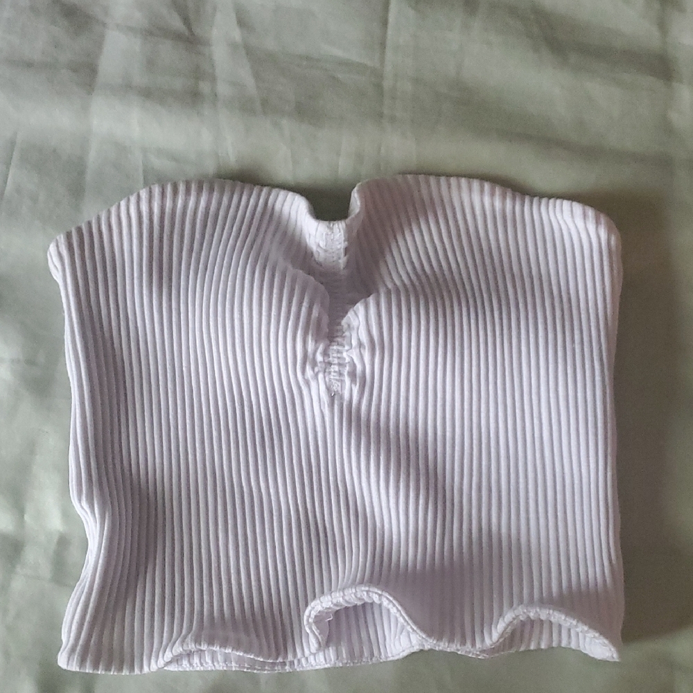 Wilfred Ribbed White Tube Top